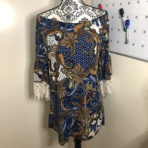 Half Sleeve Lace Tunic Dress